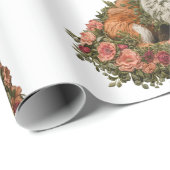 フォレストキツネ刺繍。キツネは自然の証しだ ラッピングペーパー (ロールコーナー)