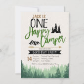 フォレストキャンパー誕生日招待状キャンピングパーティー 招待状 (正面)