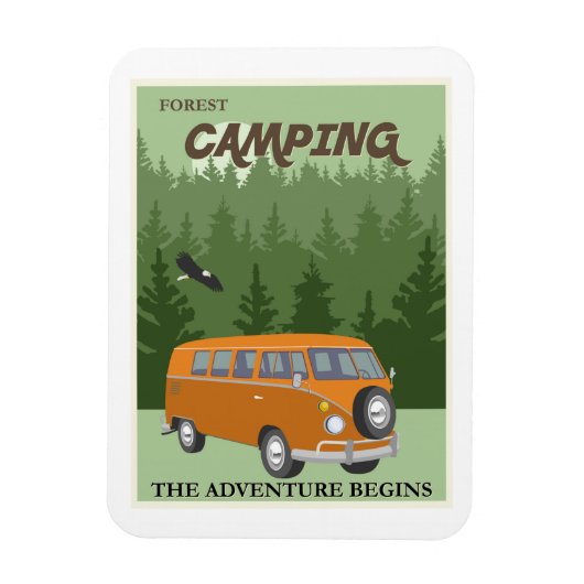 フォレストキャンピングカンパーヴァントラベルポスター マグネット (縦)