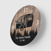 フォレストキャンピ素朴ングトレーラーハッピーキャンパーズファミリー ラウンド壁時計 (傾斜)
