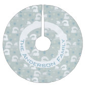 フォレストクリスマスネームキツネ柴犬スノーフレーク ブラッシュドポリエステルツリースカート (正面)