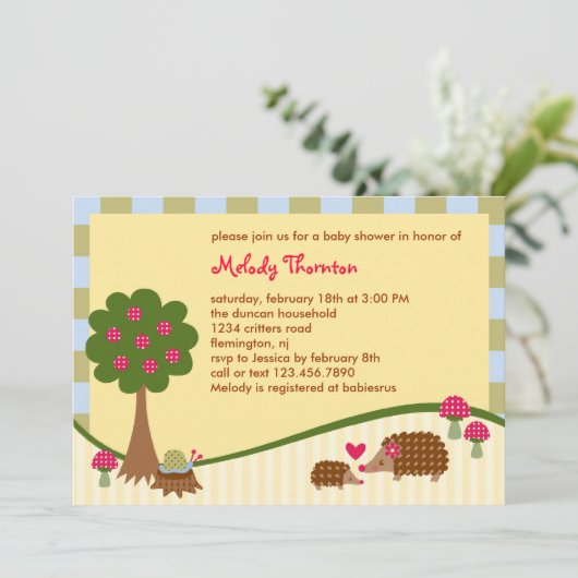 フォレストクリッターズベビーシャワー招待状 招待状 (スタンド正面)