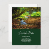 フォレストクリーク美しい自然写真Save the Date インビテーションポストカード (正面/裏面)