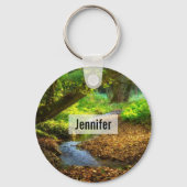 フォレストクリーク美しい自然景観写真 キーホルダー (正面)
