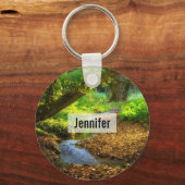 フォレストクリーク美しい自然景観写真 キーホルダー (正面)