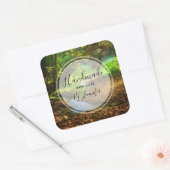 フォレストクリーク美しい自然景観写真 スクエアシール (封筒)