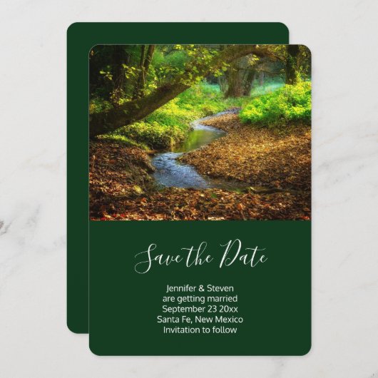 フォレストクリーク美しい自然景観写真 セーブザデート (正面/裏面)
