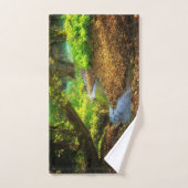 フォレストクリーク美しい自然景観写真 バスタオルセット (ハンドタオル)