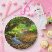 フォレストクリーク美しい自然景観写真 ペーパープレート (パーティー)