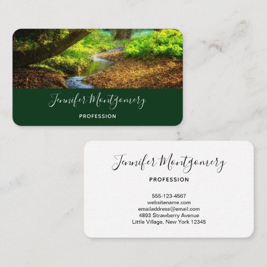 フォレストクリーク美しい自然景観写真 名刺 (正面/裏面)