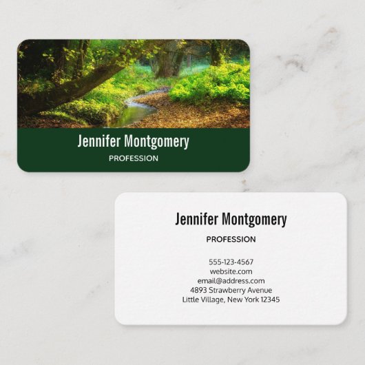 フォレストクリーク美しい自然景観写真 名刺 (正面/裏面)