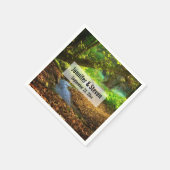 フォレストクリーク美しい自然結婚写真 スタンダードカクテルナプキン (角)