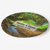 フォレストクリーク美しい自然結婚写真 ペーパープレート (アングル)