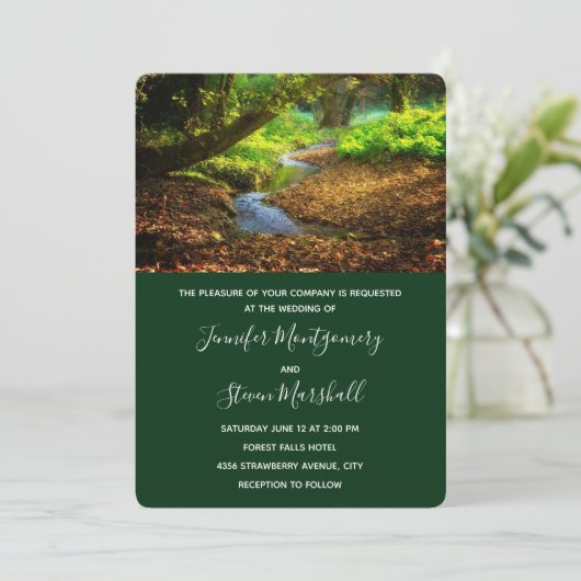 フォレストクリーク美しい自然結婚写真 招待状 (スタンド正面)