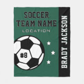 フォレストグパーソナライズされたリーンサッカー選手の名前 フリースブランケット (正面)