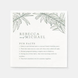 フォレストグリーンおもしろいファクトシンプルズ植物学 スタンダードカクテルナプキン