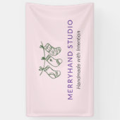 フォレストグリーンお洒落ストッキングガーランドクリスマス 横断幕 (縦)