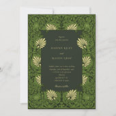 フォレストグリーンとアンティーク金ゴールドバロック結婚ズ 招待状 (正面)