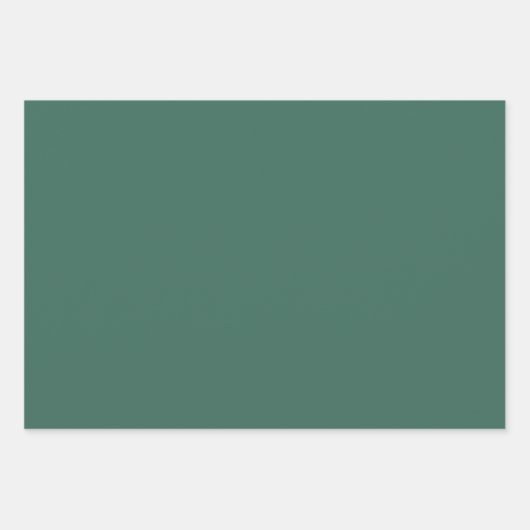 フォレストグリーンとセージのチェッカーボードと無地のカラー ラッピングペーパーシート (正面)