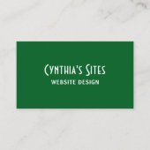 フォレストグリーンとホワイトのレトロボールド 名刺 (正面)