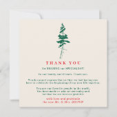 フォレストグリーンとレッド | クリスマス 結婚式のお礼 招待状 (正面)