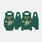 フォレストグリーンと金ゴールド、バレーボールパーティーバッグ、 フェイバーボックス (折り畳みなし)