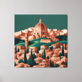 フォレストグリーンと銅イタリアAIアート キャンバスプリント (正面)