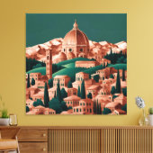 フォレストグリーンと銅イタリアAIアート キャンバスプリント (インサイチュ (リビング))