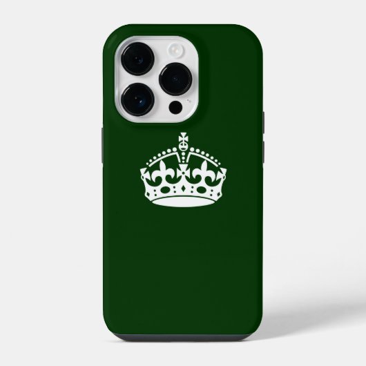 フォレストグリーンにクラウンでKeep Calm iPhoneケース (裏面)