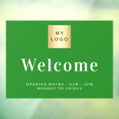 フォレストグリーンのビジネスロゴ ウェルカム オープニングアワー ウィンドウサイン (シート3)
