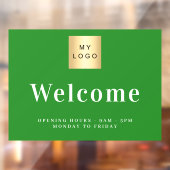 フォレストグリーンのビジネスロゴ ウェルカム オープニングアワー ウィンドウサイン (シート2)