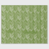 フォレストグリーンのヘリンボーンシェブロンパターン ラッピングペーパー (フラット)