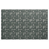 フォレストグリーンのリネン地にアイボリーの抽象画 ファブリック (ファットクウォーター)