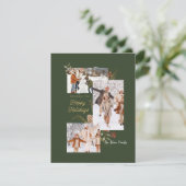 フォレストグリーンの写真コラージュクリスマス シーズンカード (スタンド正面)