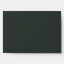 フォレストグリーンの象牙色の筆記体リターンアドレス ウェディング