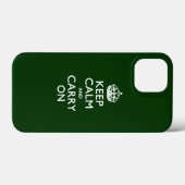 フォレストグリーンのKEEP CALM AND CARRY ON Case-Mate iPhoneケース (裏面 (横))