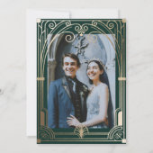 フォレストグリーンアイビーオーナメント結婚式招待状 招待状 (裏面)