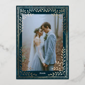 フォレストグリーンアイビーオーナメント結婚式招待状 箔招待状 (裏面)