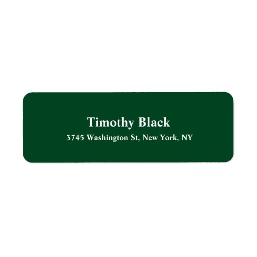 フォレストグリーンエレガントプレーンモダンスタイル ラベル (正面)