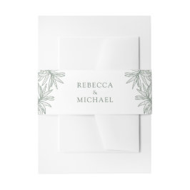 フォレストグリーンエレガントボタニッ結婚クス 招待状ベリーバンド