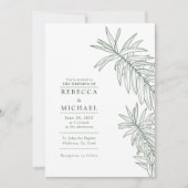 フォレストグリーンエレガントミニマリスト植物学 招待状 (正面)