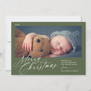 フォレストグリーンオリーブ Merry Christmas Scriptの写真 シーズンカード