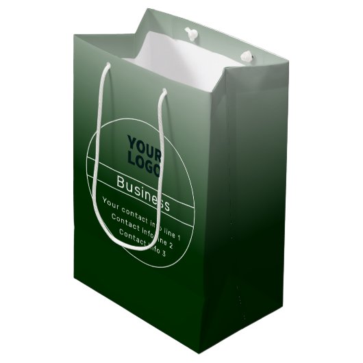 フォレストグリーンオンブレ＆ビジネスなど。連絡先情報 ミディアムペーパーバッグ (正面アングル)