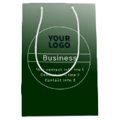 フォレストグリーンオンブレ＆ビジネスなど。連絡先情報 ミディアムペーパーバッグ (正面)