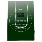 フォレストグリーンオンブレ＆ビジネスなど。連絡先情報 ミディアムペーパーバッグ (裏面)