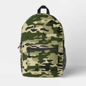フォレストグリーンカーキ軍隊迷彩柄デザインパターン プリントバックパック (正面)