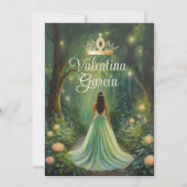 フォレストグリーンキンセアニラ15アノス金ゴールドクラウン 招待状 (裏面)