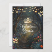 フォレストグリーンクインセアニラ15アノスフラワーズ金ゴールド 招待状 (裏面)