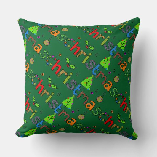 フォレストグリーンクリスマス装飾用クッション クッション (正面)