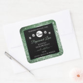 フォレストグリーングリッターブラック製品ラベルとロゴ スクエアシール (封筒)